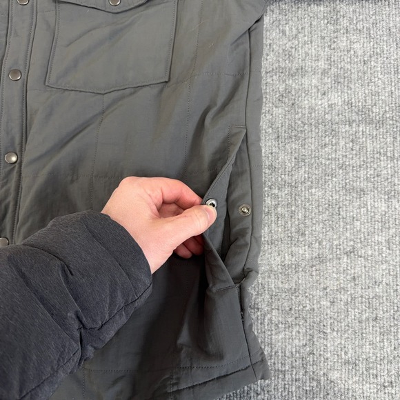 Patagonia Shirt Jacket Mens Medium Gray Fleece Lined Isthmus Quilted Shacket - Picture 6 of 10